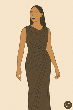 femme en robe jersey