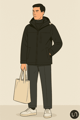 homme habillé sobrement